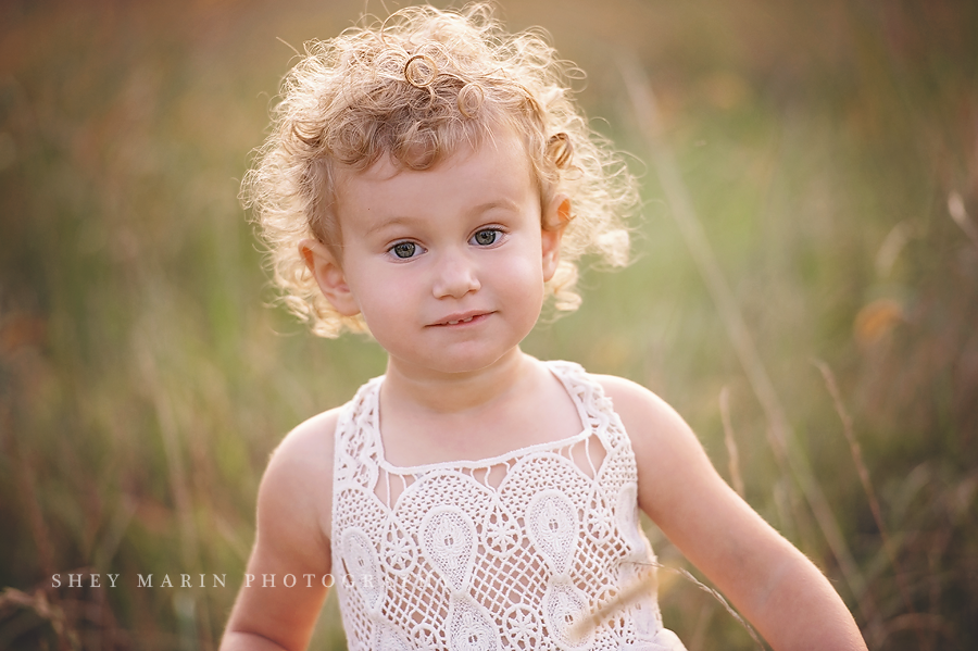 little girl with ringlet curls