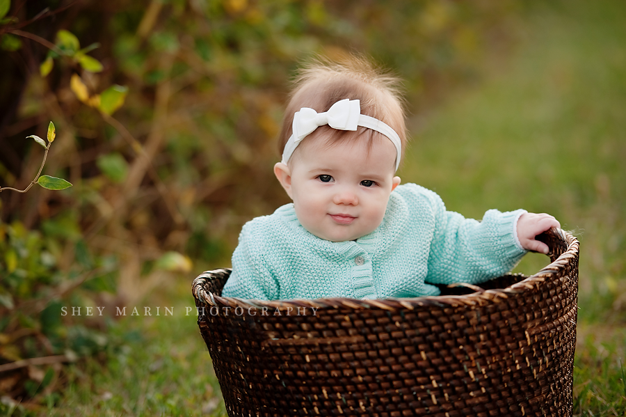 baby girl in basket
