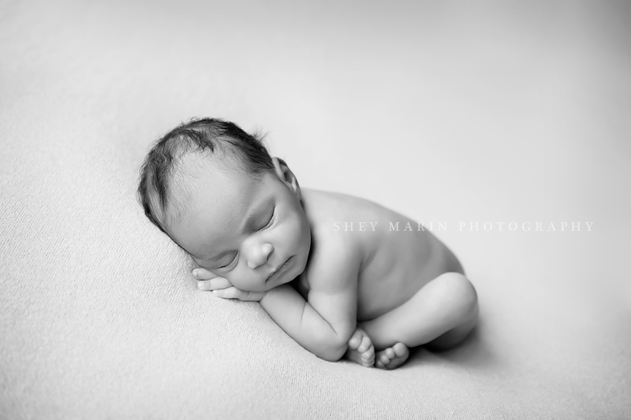 black and white classic image of newborn baby