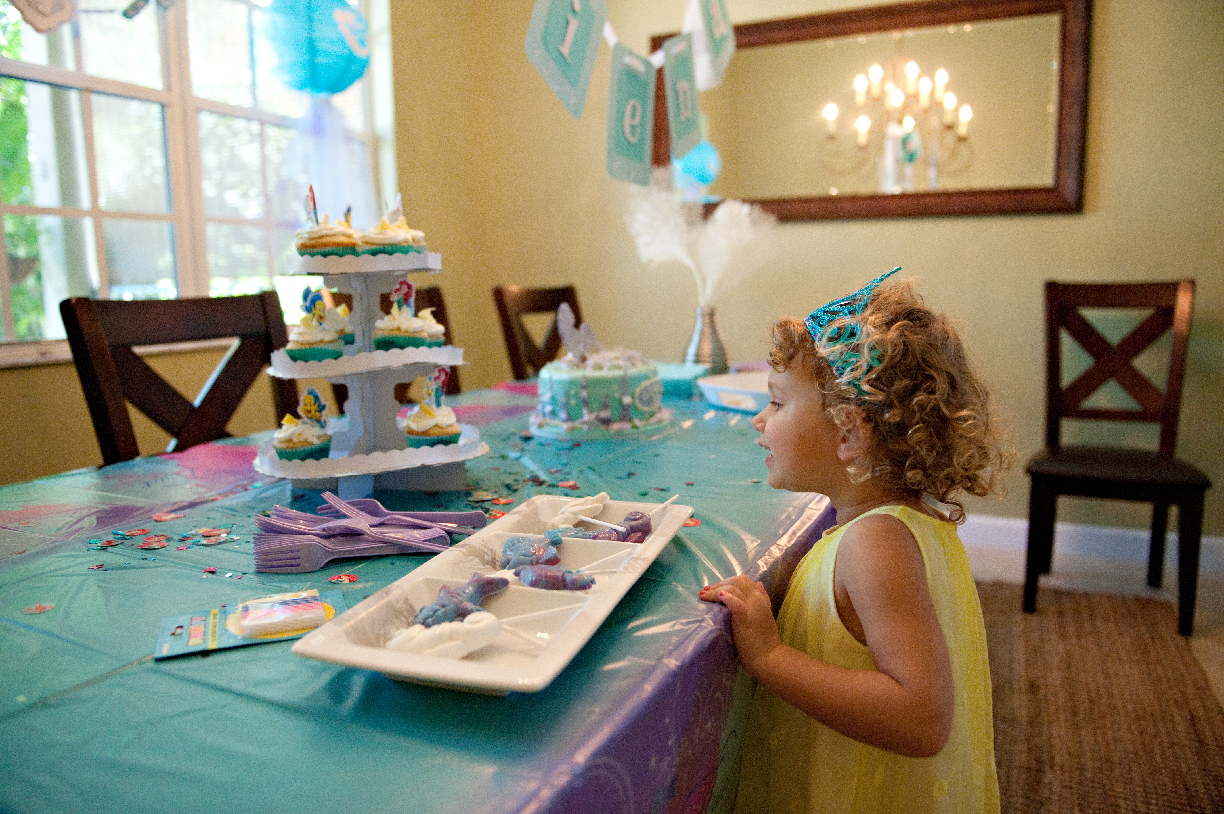 little girl enjoying her birthday party