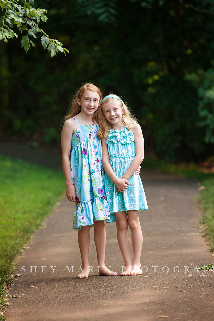 sisters in Frederick Maryland together on a path