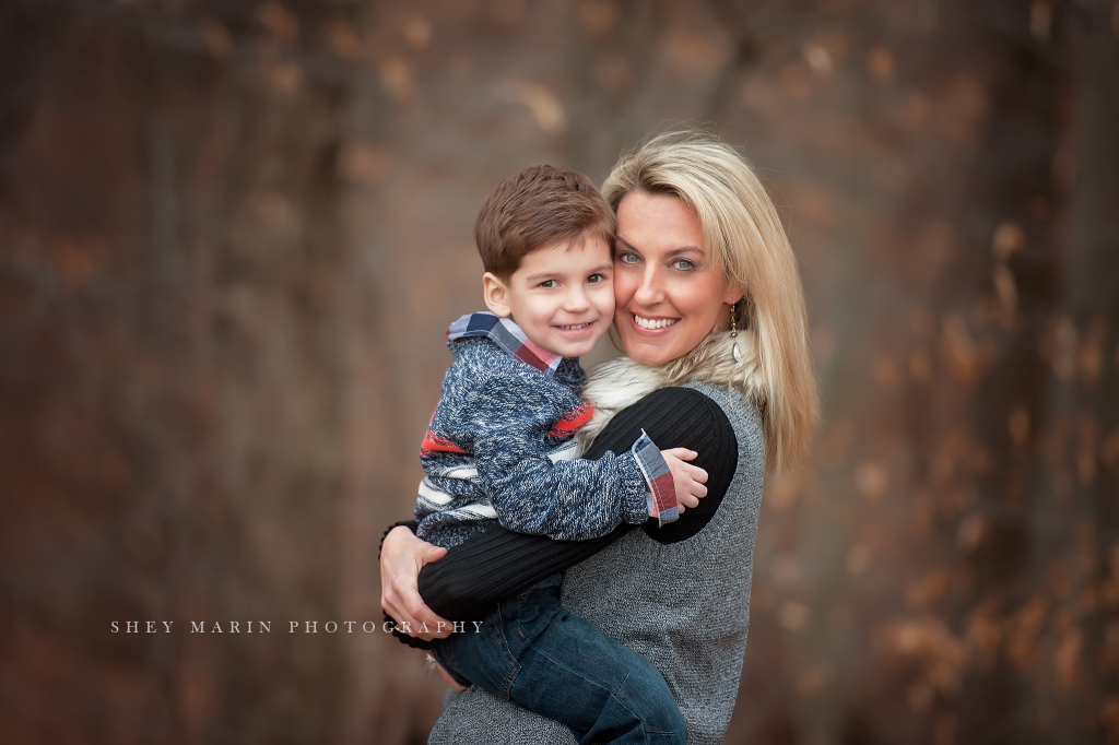 boy and mom in forest | frederick family photographer