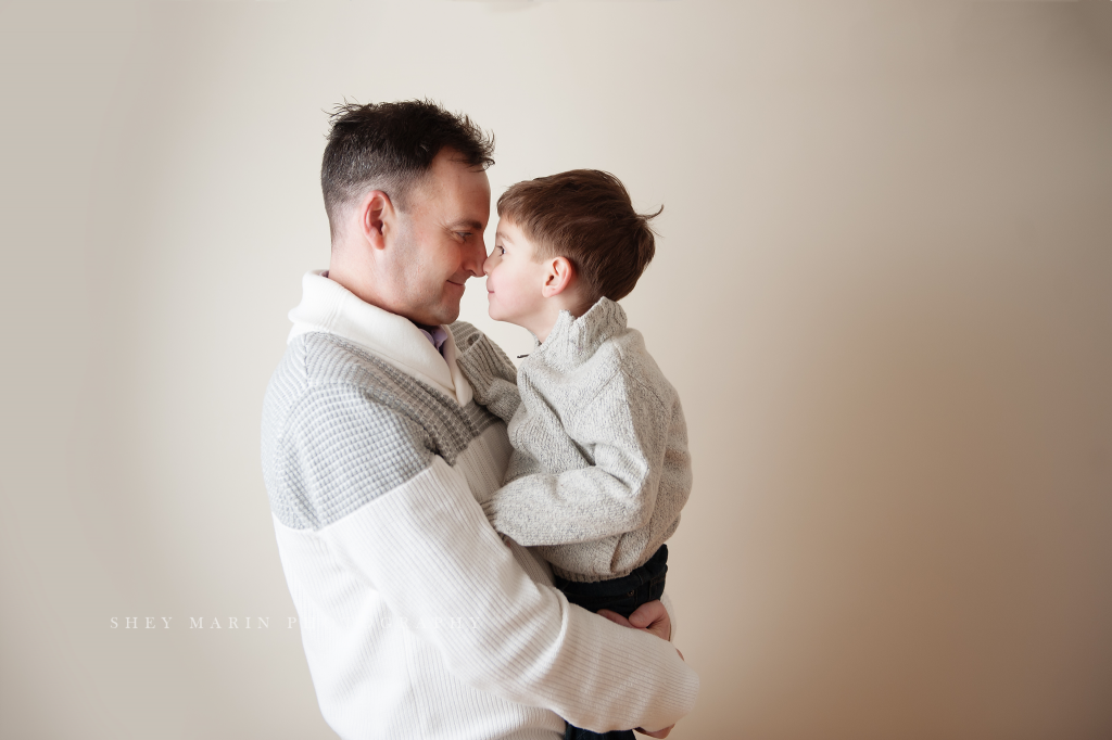 boy and dad in studio | frederick family photographer