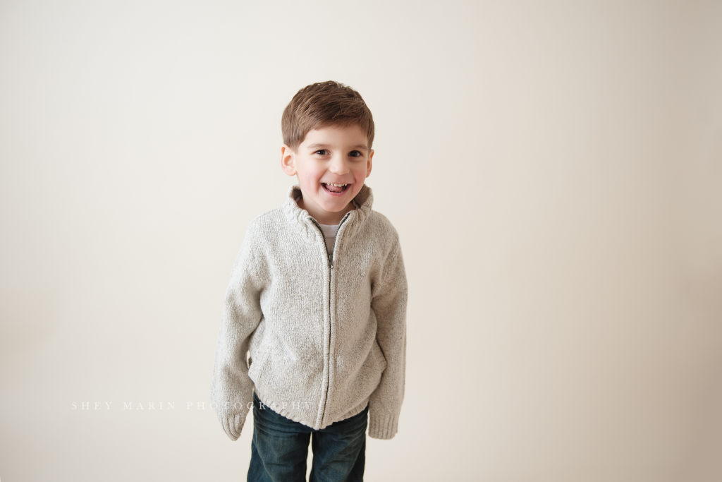 boy in studio headshot | frederick family photographer