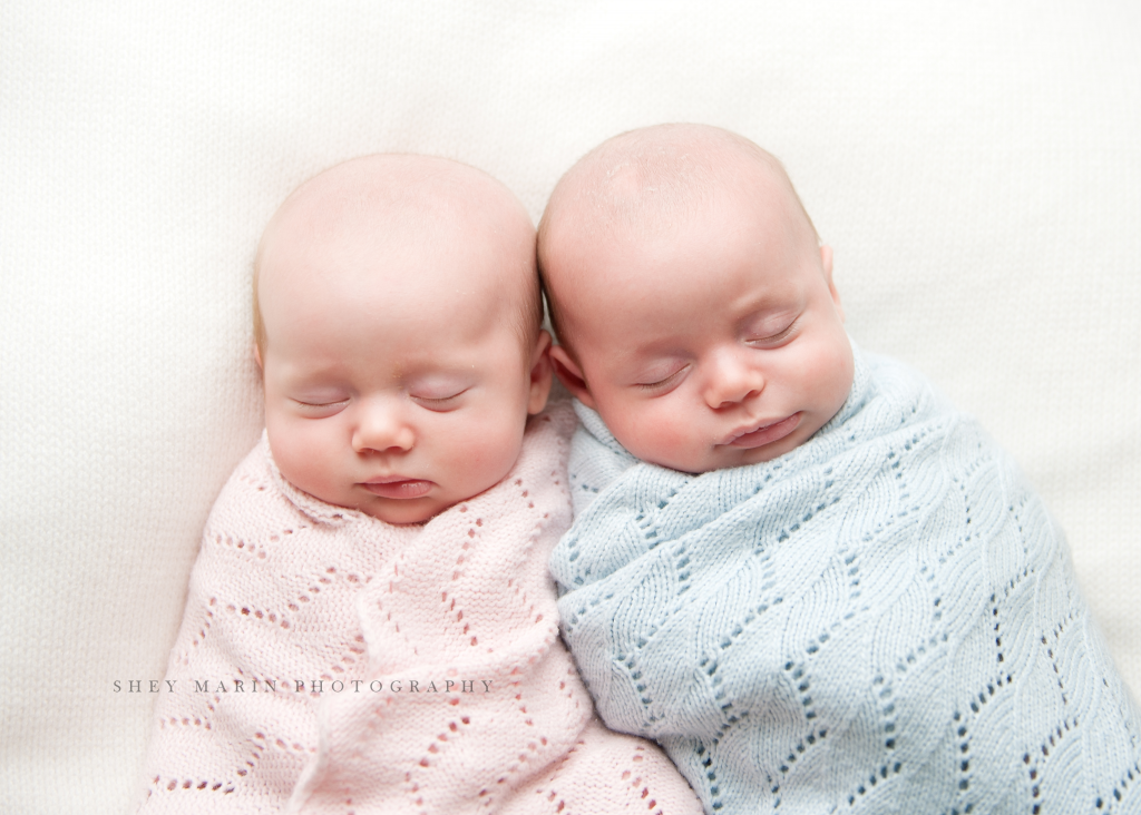 boy and girl twins | Washington DC multiples newborn photographer