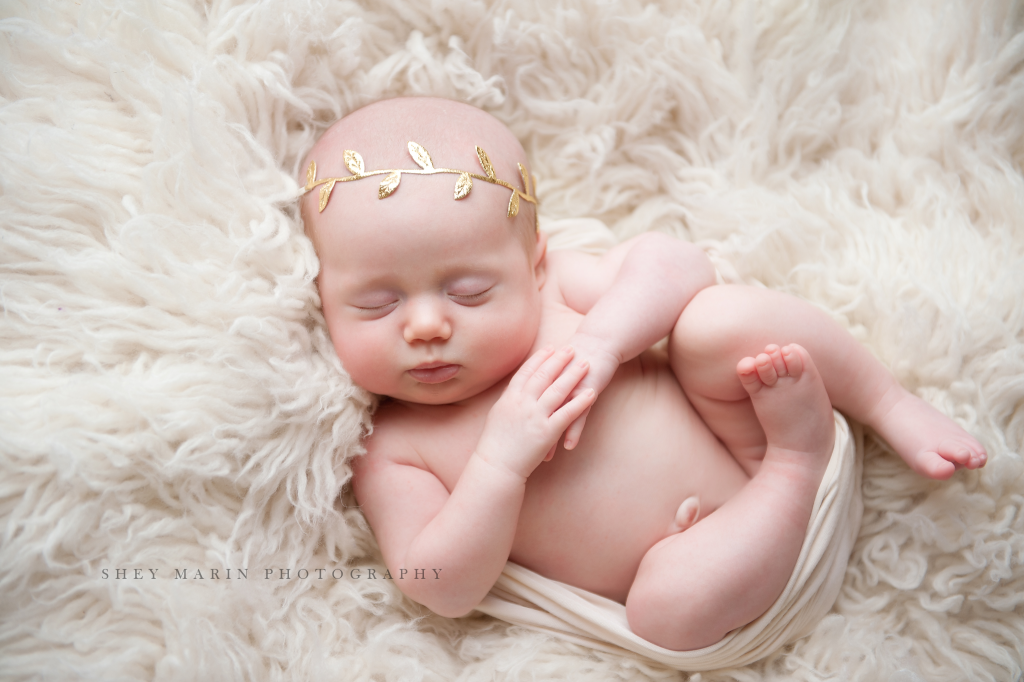 Grecian baby girl | Washington DC multiples newborn photographer