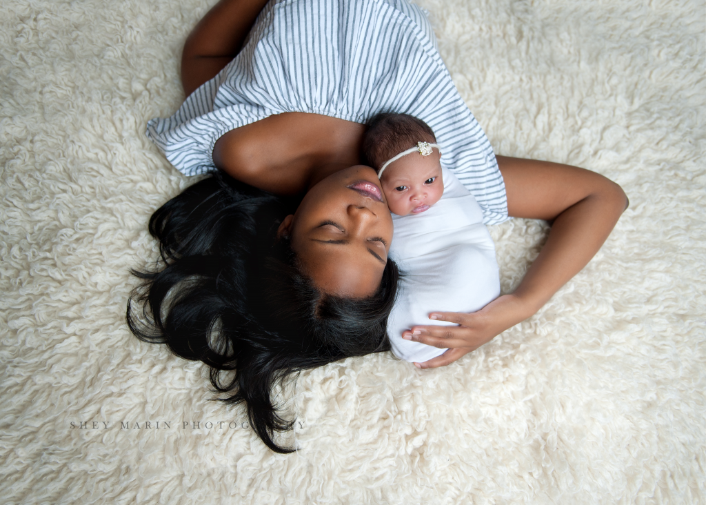 baby girl with her mama | Washington DC newborn photographer