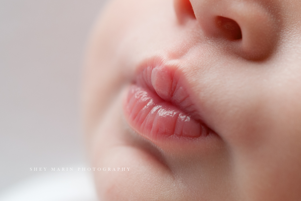 boy newborn macro photo of lips