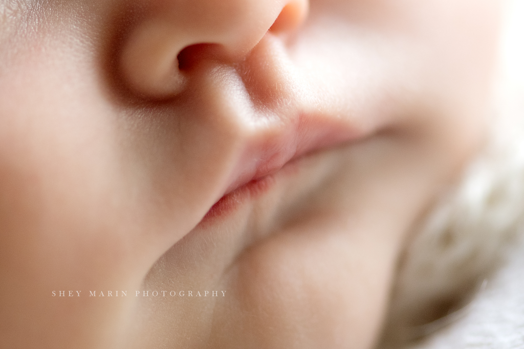 travel newborn photographer | Washington DC baby macro lips