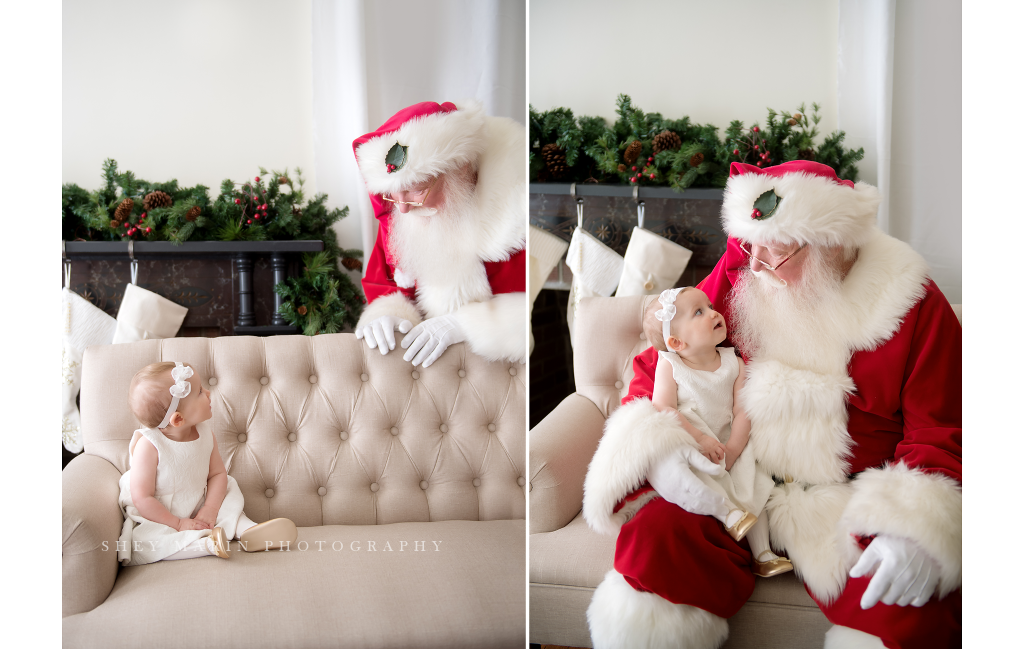 Santa Claus and baby mini sessions Frederick Maryland photographer