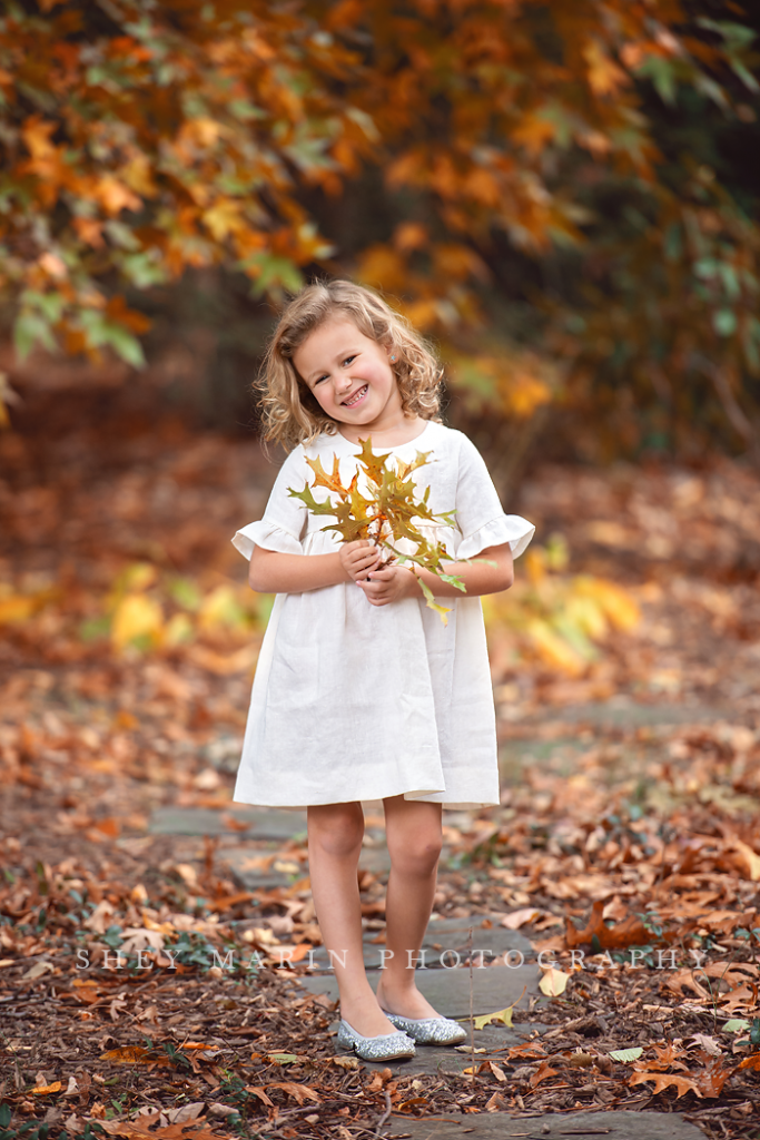 Frederick Maryland child in a linen dress