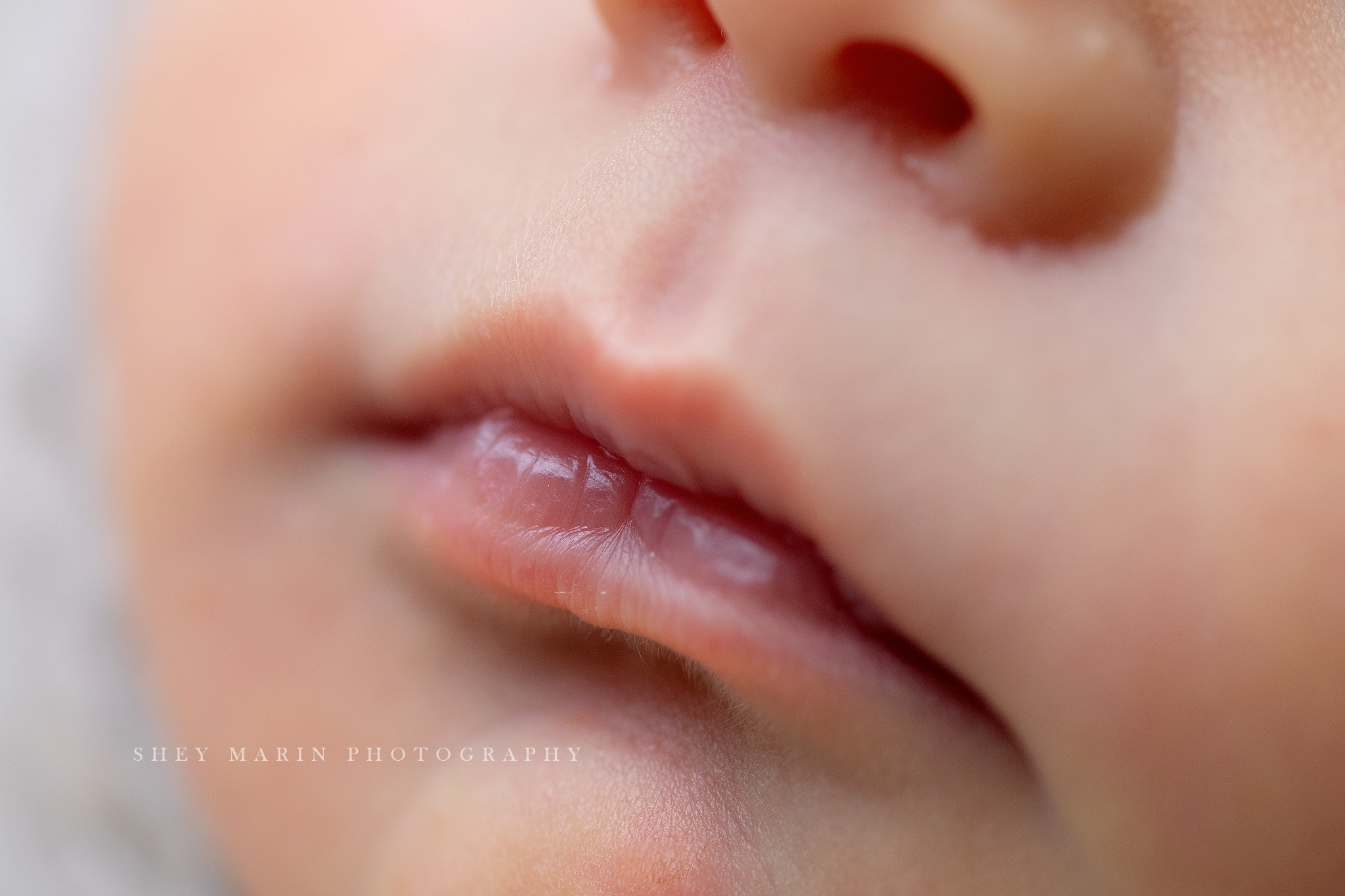 macro newborn baby lips