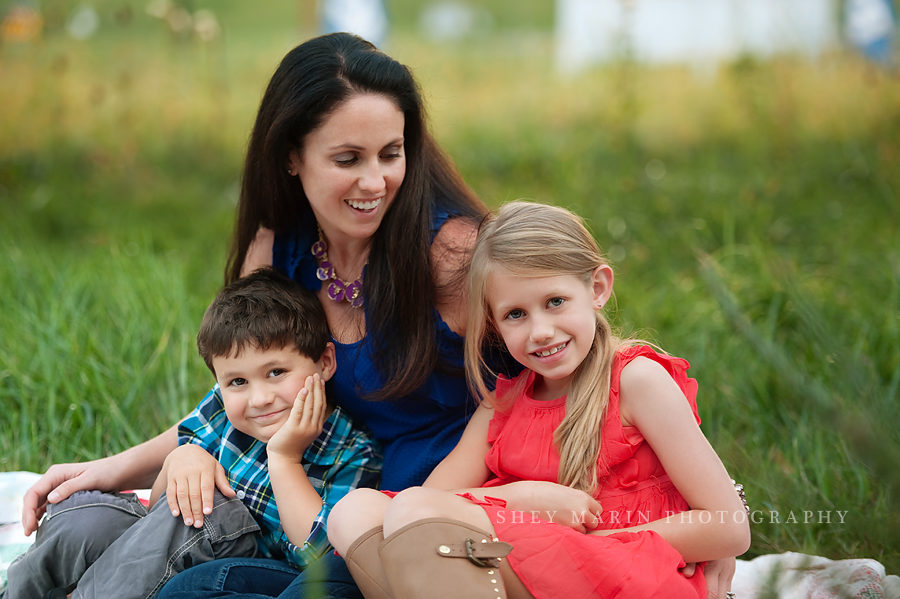 beautiful family in summer