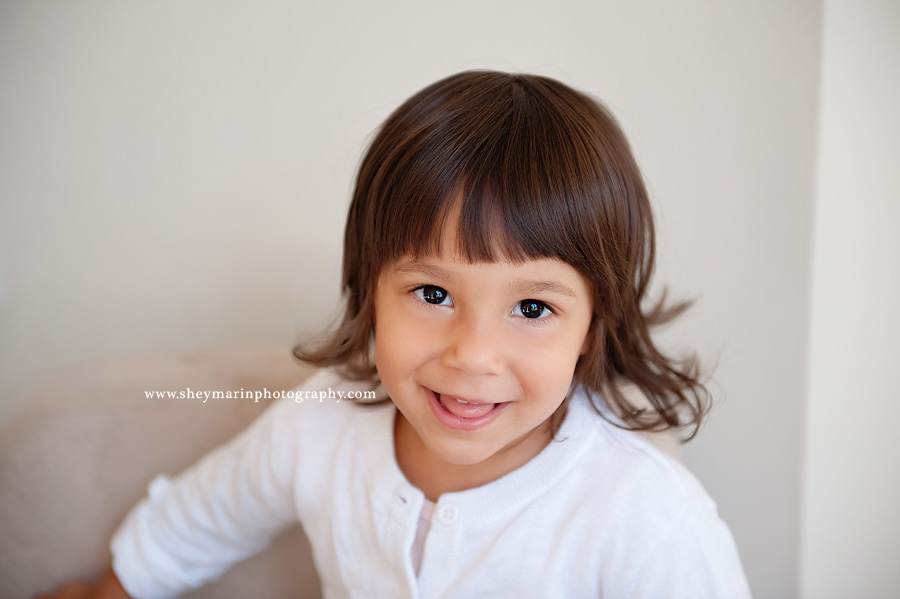 little girl smiling