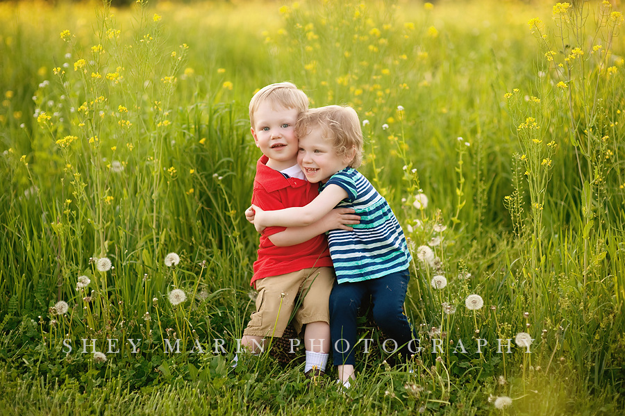 siblings in a field