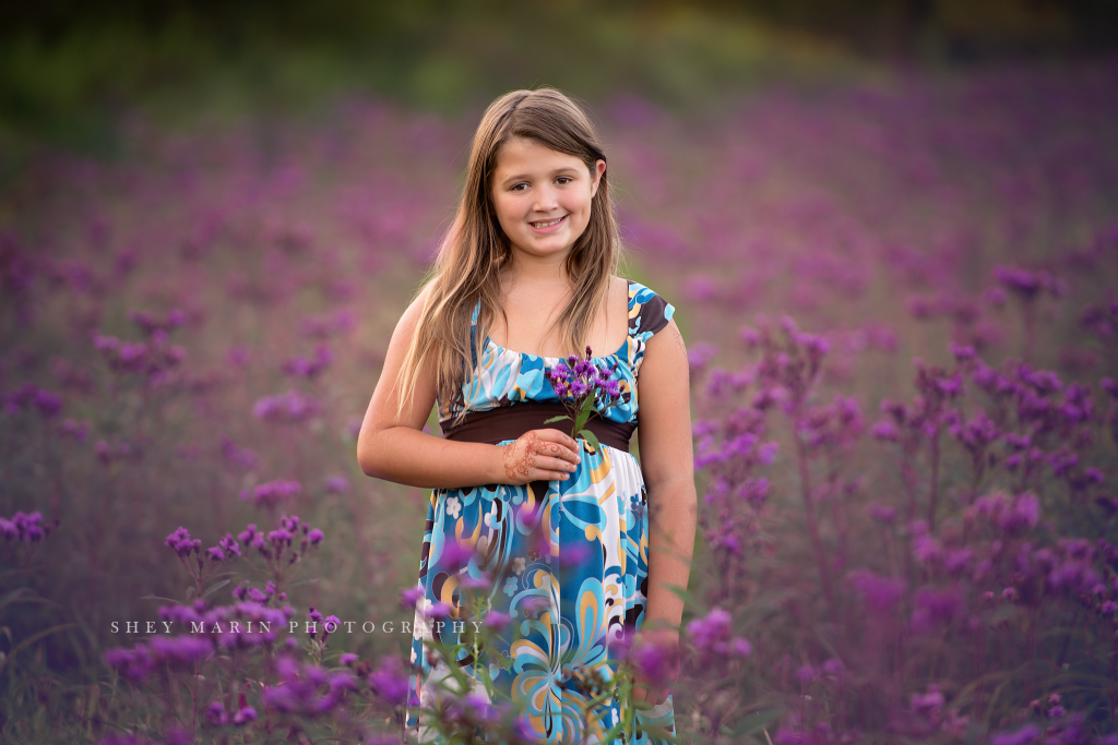 purple wildflower fields with two siblings | Frederick Maryland photographer