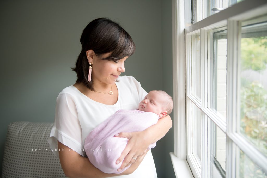 lifestyle newborn session Washington DC baby photographer