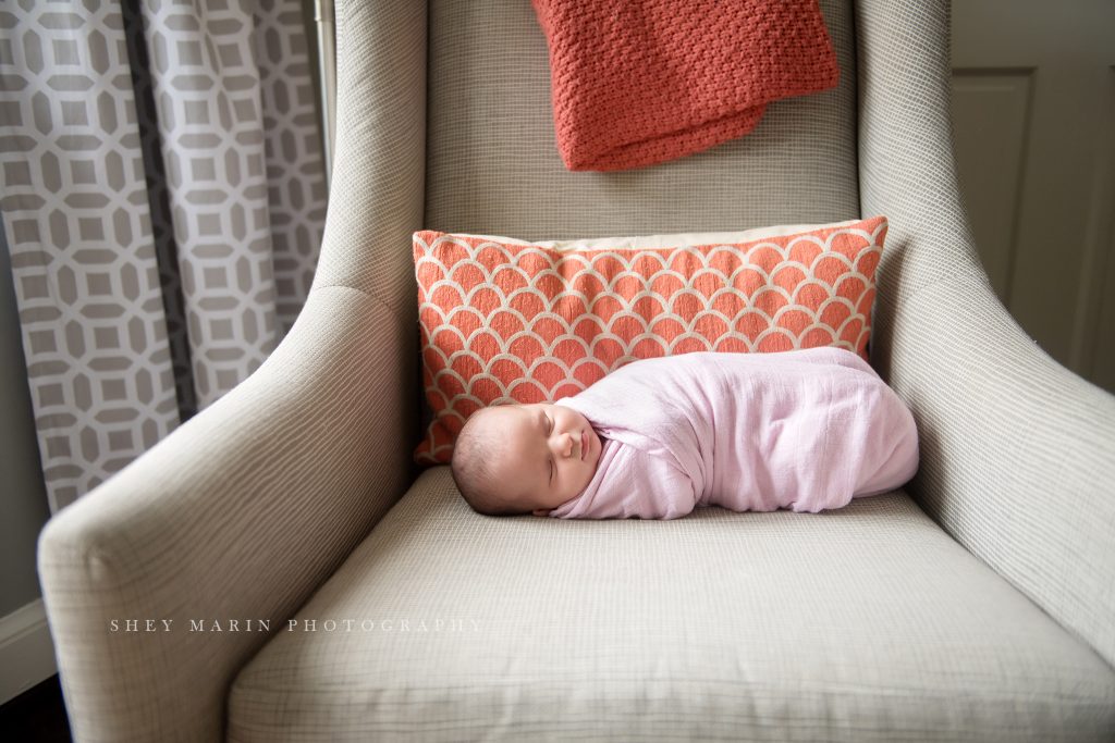 lifestyle newborn session Washington DC baby photographer