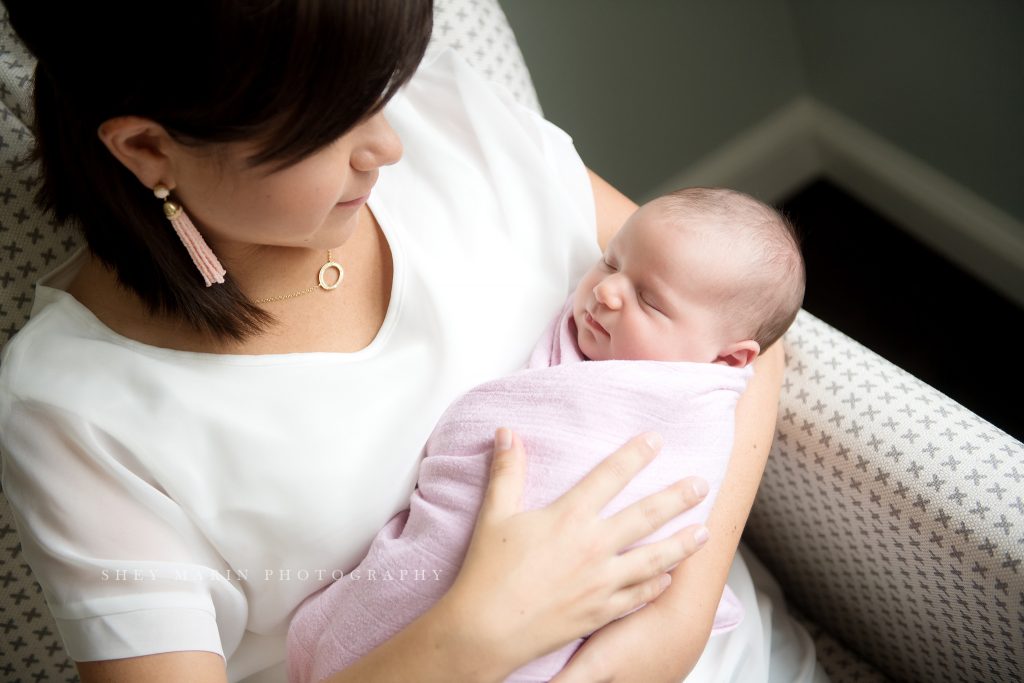 lifestyle newborn session Washington DC baby photographer