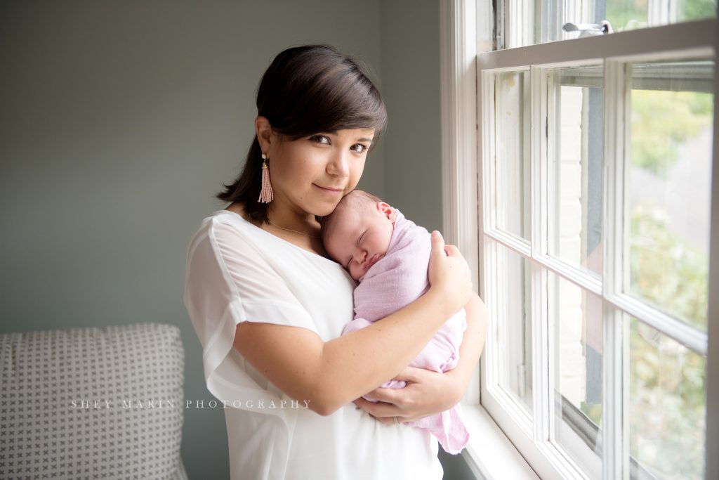 lifestyle newborn session Washington DC baby photographer