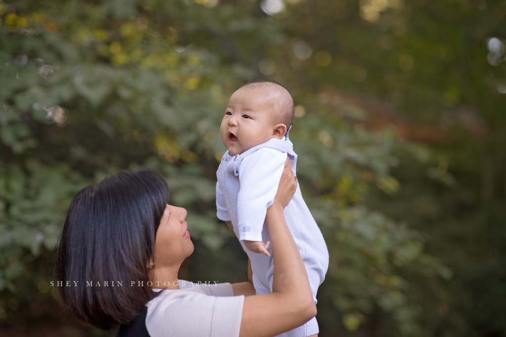 lovely family in bethesda maryland garden | Washington DC kids photographer