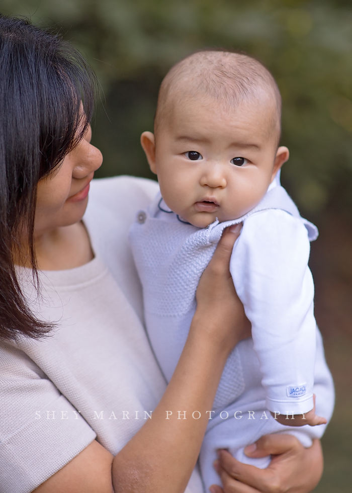 lovely family in bethesda maryland garden | Washington DC kids photographer