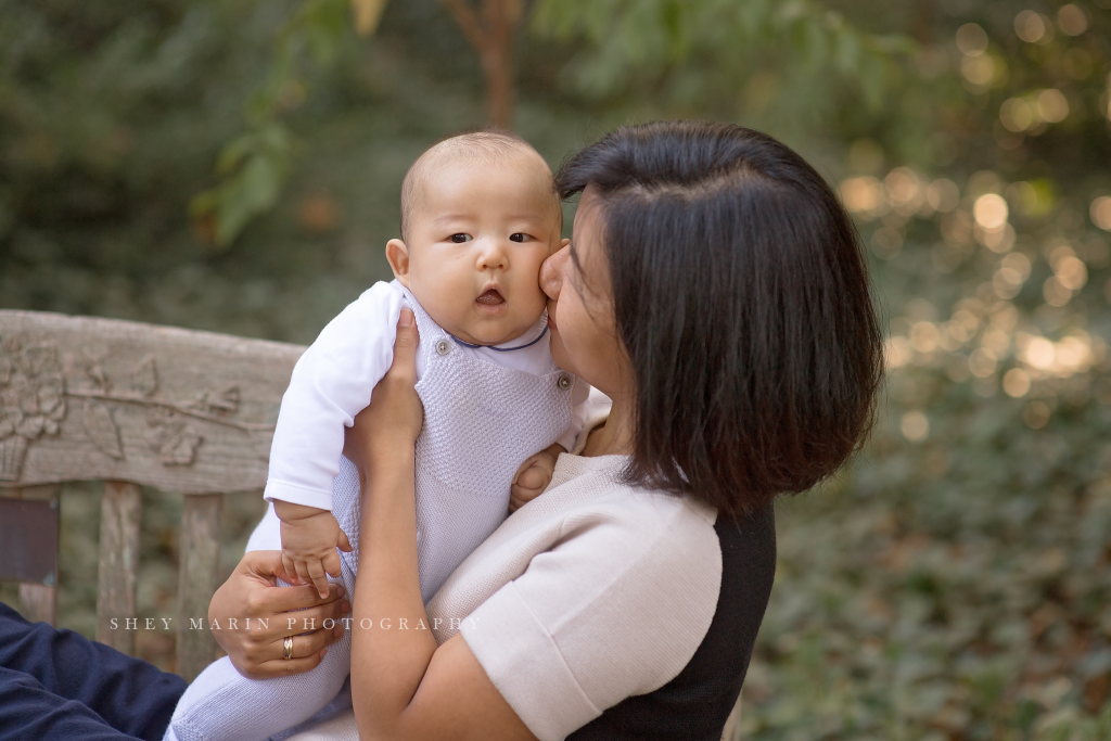 lovely family in bethesda maryland garden | Washington DC kids photographer