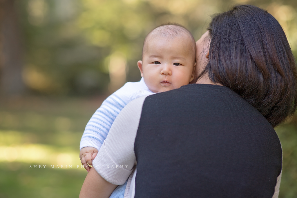 lovely family in bethesda maryland garden | Washington DC kids photographer