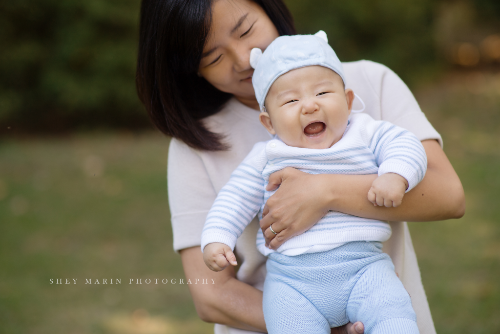 lovely family in bethesda maryland garden | Washington DC kids photographer