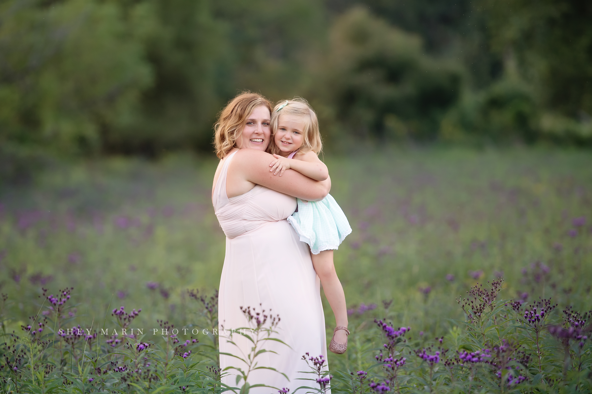 wildflower purple family photosession frederick maryland